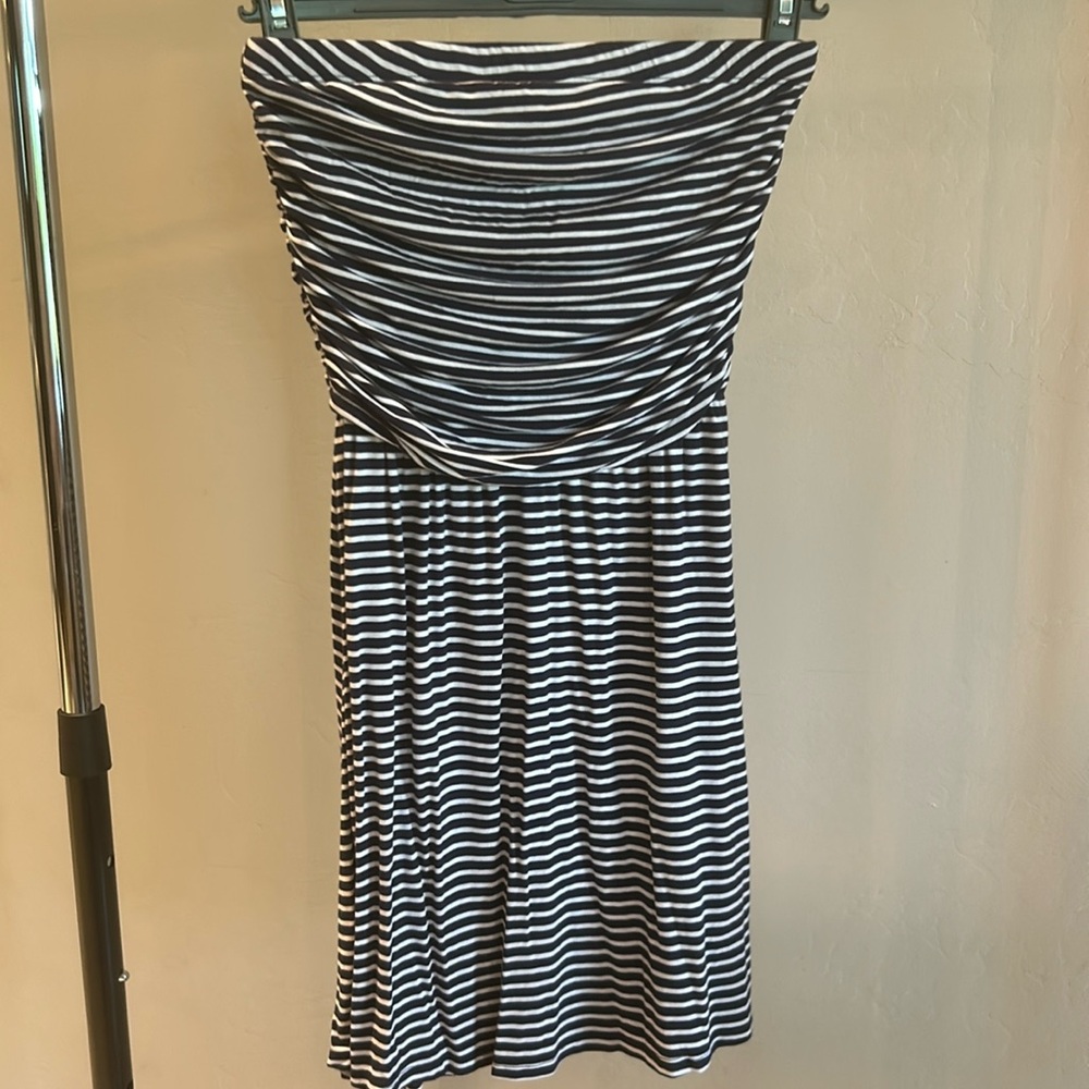 Navy and White stripe tube dress. Size small.